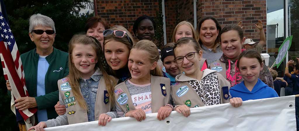 Photo of Badgerland Girl Scouts in Dairy Days Parade